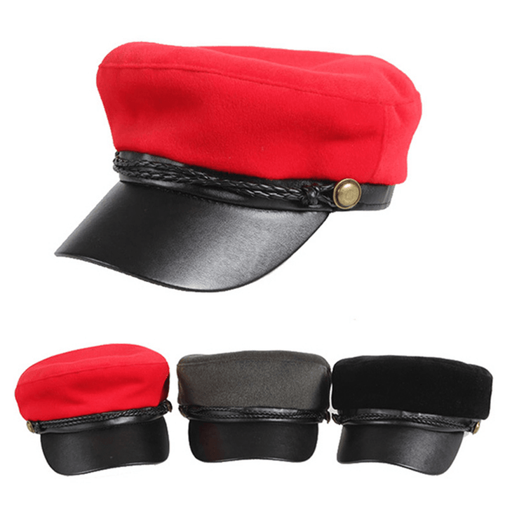 Women Patchwork Velvet French Elegant Style Beret Cap Flag H - MRSLM