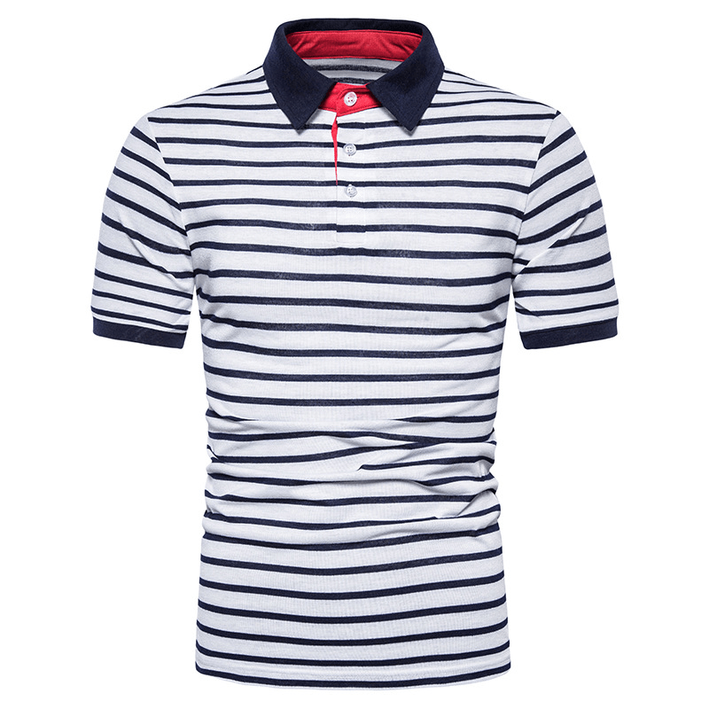 Striped Body Design Casual Men'S Short Sleeves - MRSLM