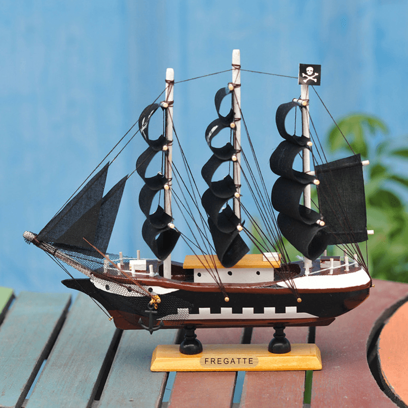 DIY Assembly Pirate Ship Assembly Model Wooden Sailing Boat Scale Decorations - MRSLM