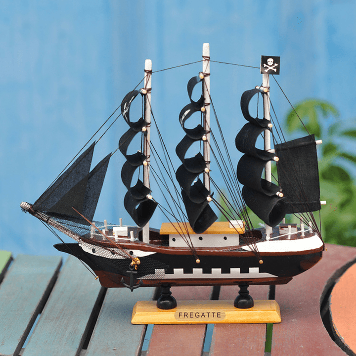 DIY Assembly Pirate Ship Assembly Model Wooden Sailing Boat Scale Decorations - MRSLM