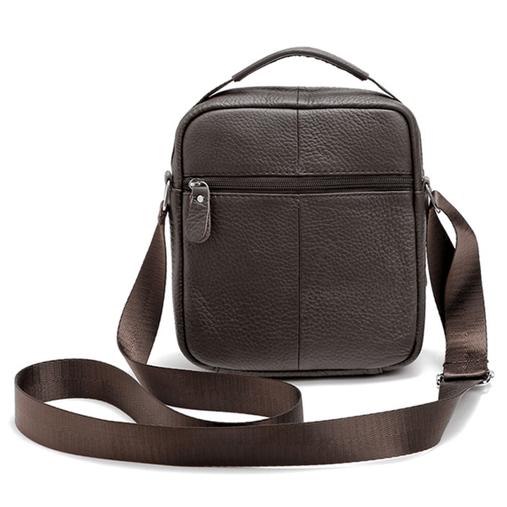 Vintage Genuine Leather Stitching Casual Crossbody Shoulder Bag for Men - MRSLM