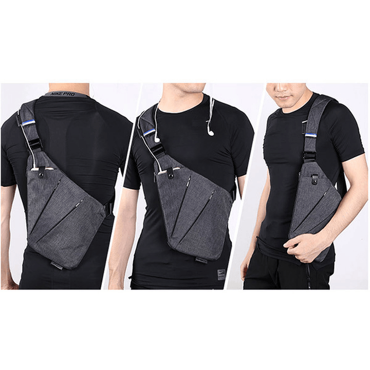 Men Women Right Left Handed Multi-Function Sport Outdoor Light Waist Bag Chest Bag Crossbody Bag - MRSLM