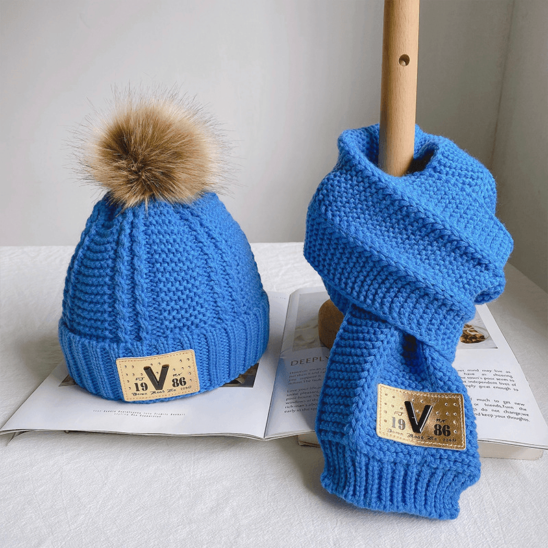 Children'S Hat and Scarf Two-Piece Autumn and Winter - MRSLM