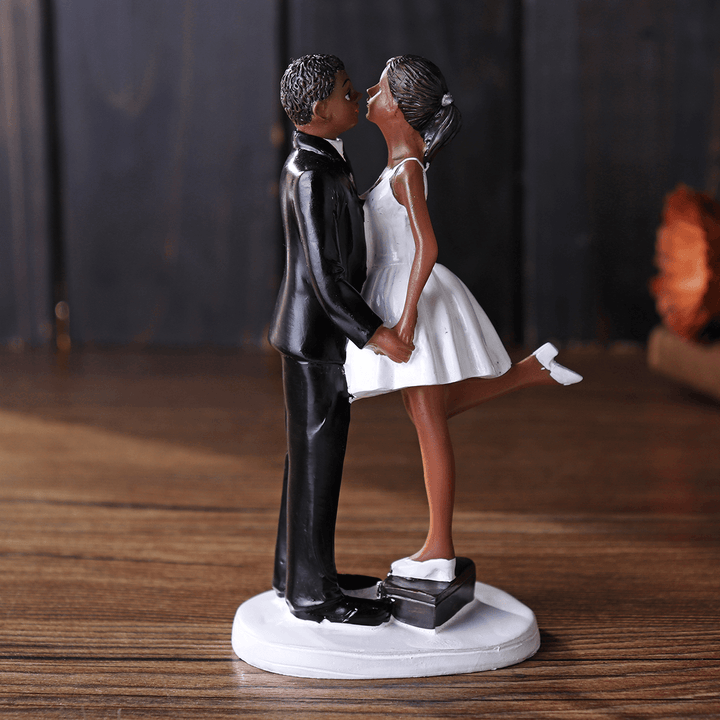 Romantic Funny Wedding Cake Topper Figure Bride Groom Couple Bridal Decorations - MRSLM