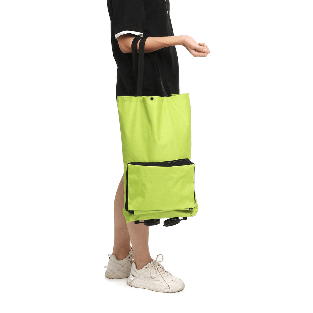 30L Portable Folding Shopping Trolley Cart Storage Bag Luggage Wheels Basket Outdoor Travel - MRSLM