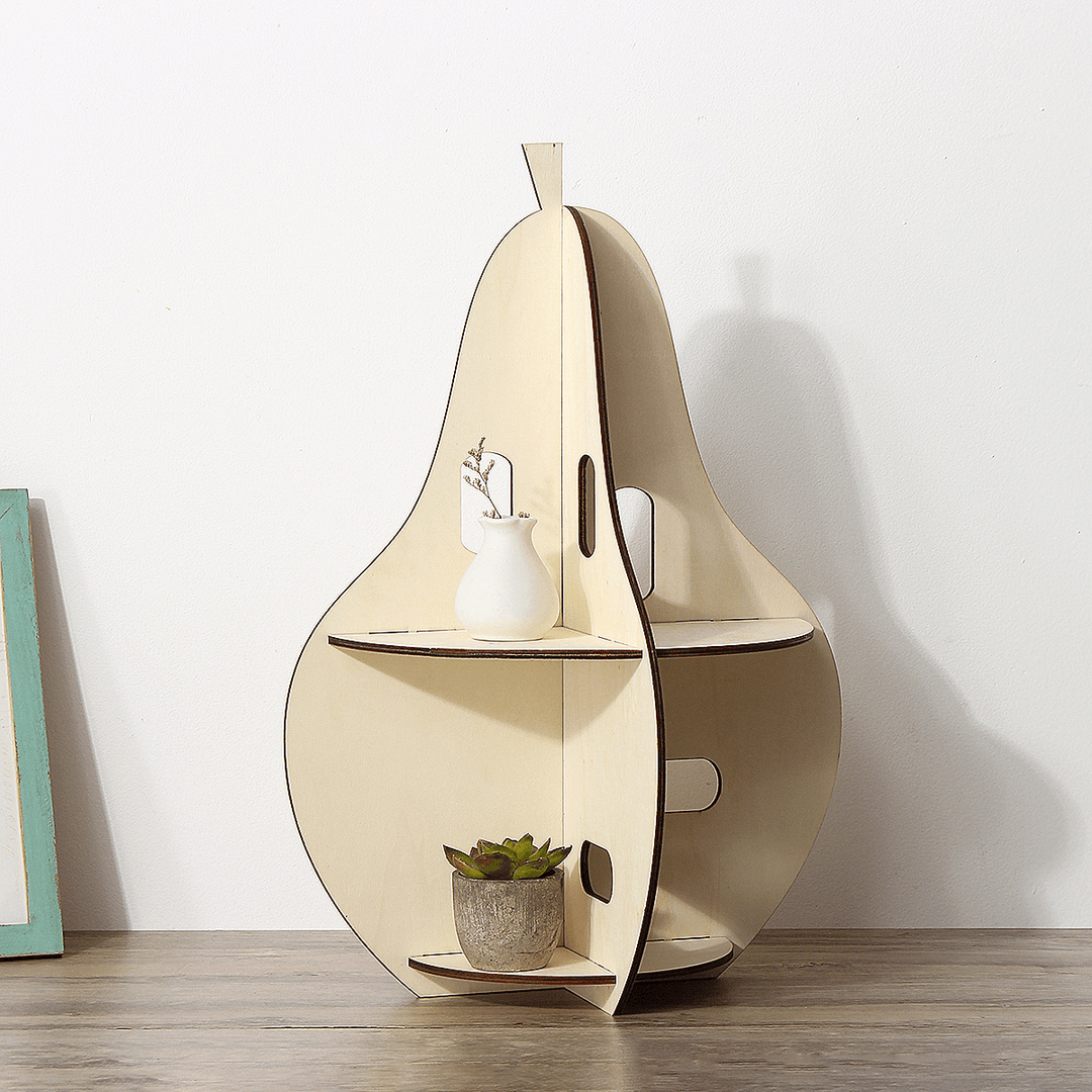 Wooden Rack Pear-Shaped Racks Display Craft Shelf Home Decorations Nordic Style Gift - MRSLM