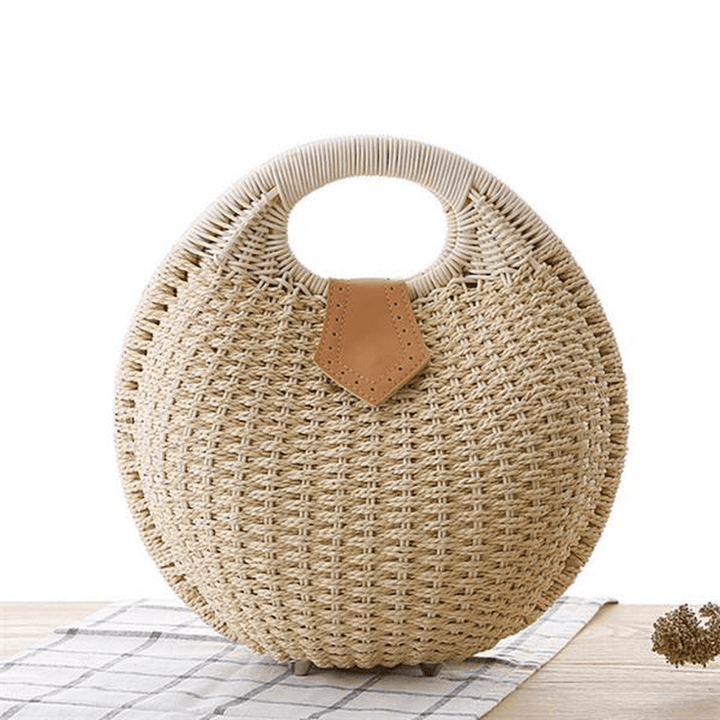 Women Tote Handbag Summer Beach Bag Straw Bag Rattan Bag Handbag - MRSLM