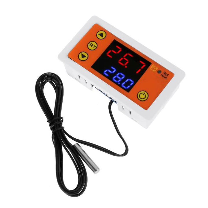 AC110V-220V DC12V Thermostat Heating Cooling Temperature Controller with Buzzer LED Digital Display - MRSLM