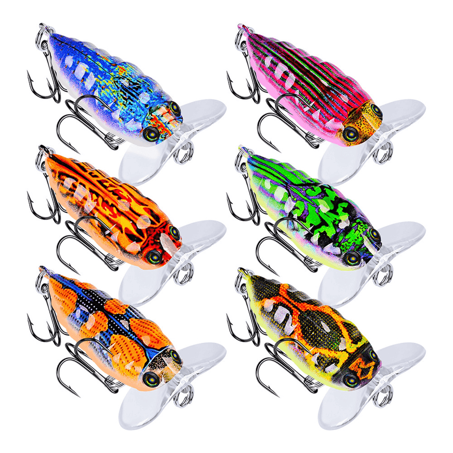 ZANLURE 1Pcs 4Cm/4G Popper Artificial Insect Sytle Topwater Fishing Lure 8# Treble Hook - MRSLM