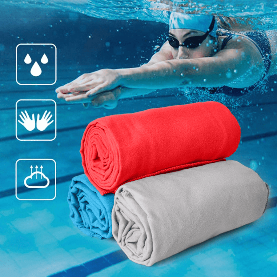 Portable Size Outdoors Quick Dry Travel Towel Compact Solid Color Microfiber Towel for Camping Sport Gym Swimming - MRSLM