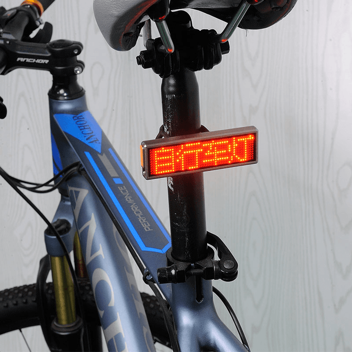 XANES DIY Bicycle Taillight Programmable LED Electronic Advertising Display Bike Light USB - MRSLM