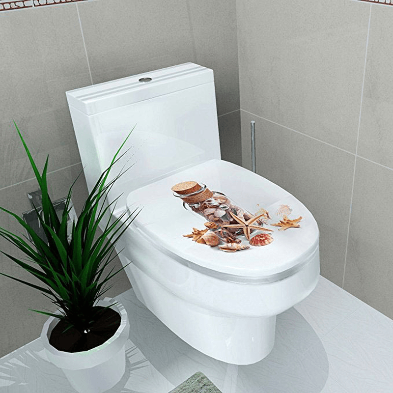 Creative 3D Toilet Seat Wall Sticker Art Wallpaper Removable Bathroom Decals Home Decor - MRSLM