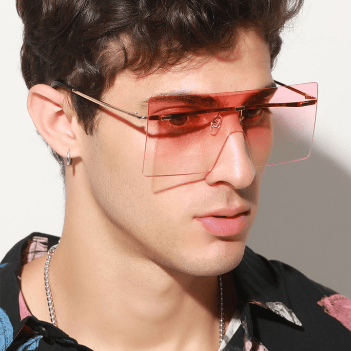 Unisex Gradient Color Square Frameless Fashion Cool UV Protection Sunglasses - MRSLM