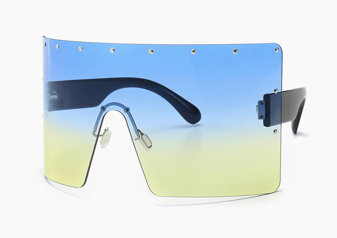 Big Frame One-Piece Goggles Colorful Frame Sunglasses - MRSLM