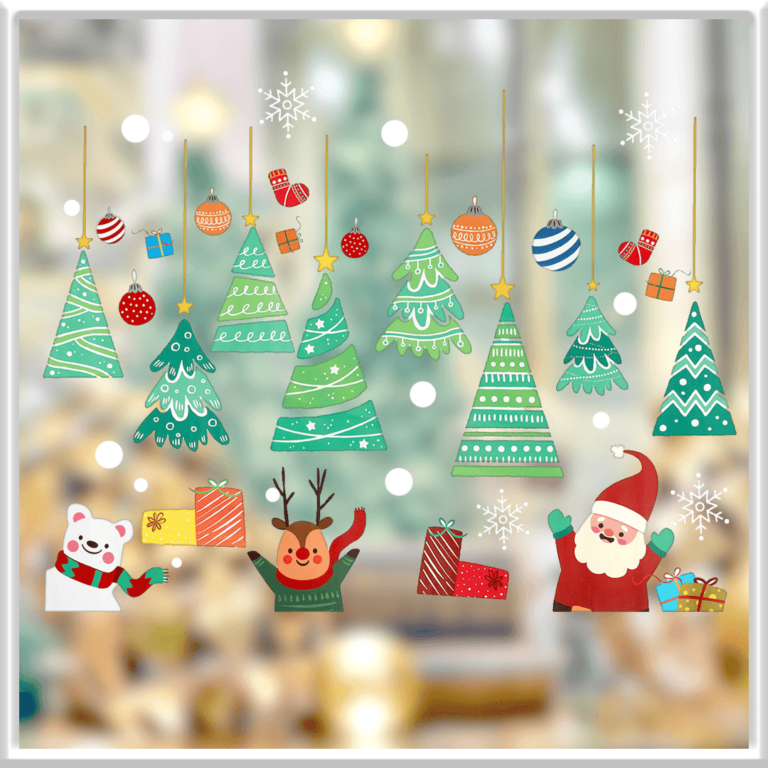 2020 Christmas Decoration Sticker Glass Windows Decals Merry Christmas Home Decoration Wall Stickers Kids Room New Year Wallpaper - MRSLM