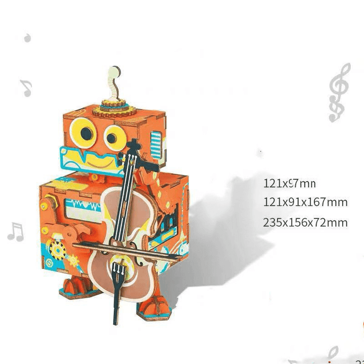 Ruodang Music Box 3D Wooden Puzzle Diy Enlightening Boys and Girls 3D Puzzle Gift Wholesale Customization - MRSLM