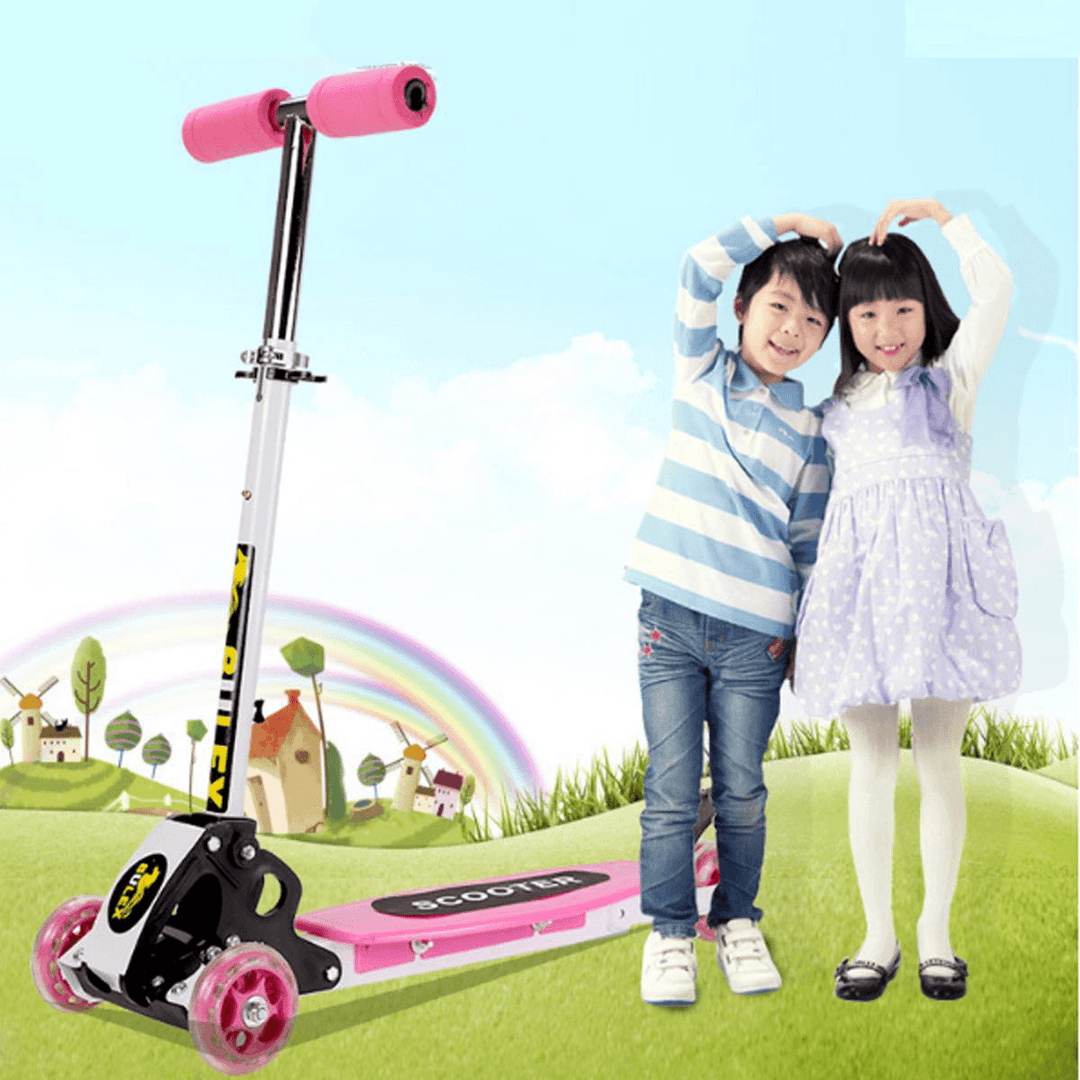 3 Wheels 15Km/H Foldable Aluminum Alloy PU Wheel Anti-Skidding Kick Scooter for Kids - MRSLM