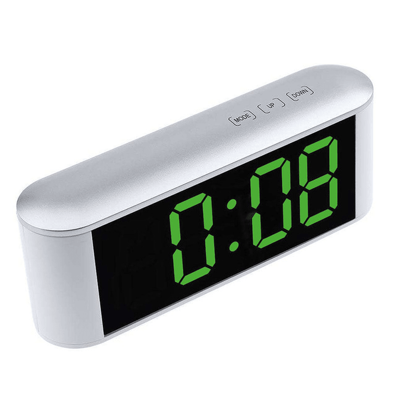 TS-S25 Digital Time Display Touch LED Mirror Clock 3 Modes Brightness Adjustable Temperature C/F Alarm Snooze Night Mode Function Night Led Light Table Desktop Alarm Clock Despertador - MRSLM