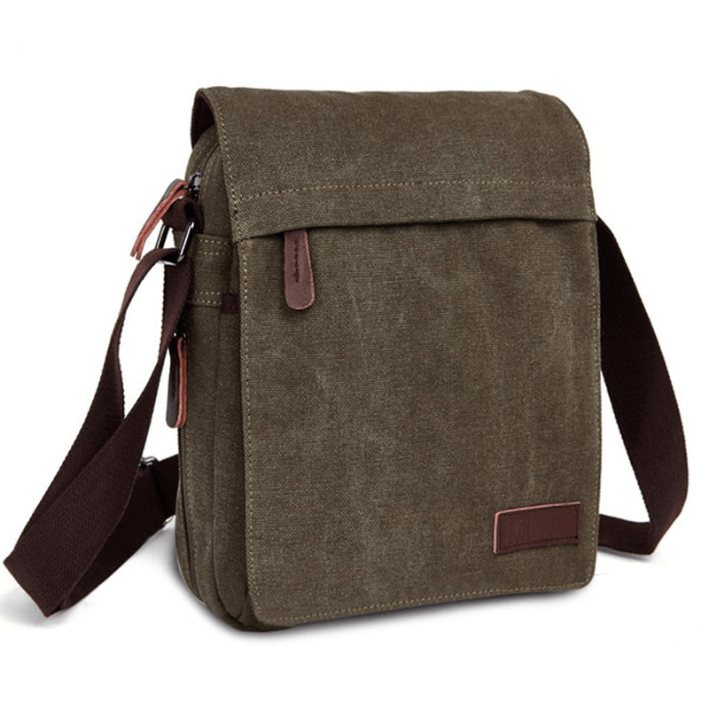 Men Women Canvas Leisure Multi Pocket Crossboby Bag Capacity Shoulder Bag - MRSLM