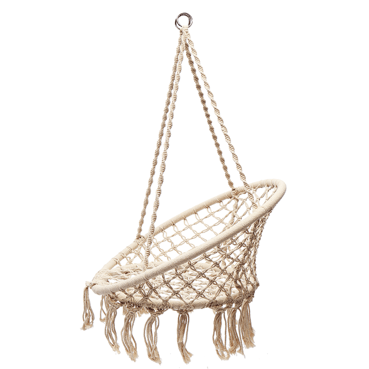 Cotton Woven Swing Hanging Hammock Chair Hanging Seat Indoor Outdoor Garden Max Load 120Kg - MRSLM