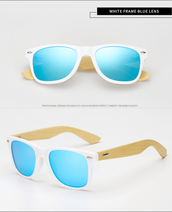 Wood Bamboo Sunlasses for Women Men Wooden Sun Lasses - MRSLM