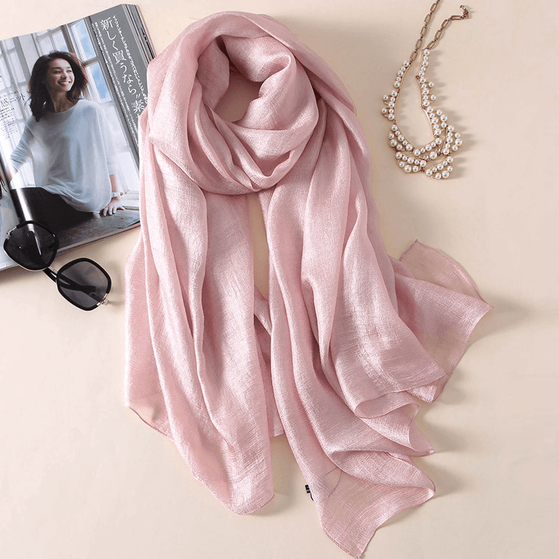 Silk Scarf Women'S All-Match Western Style Thin Scarf Gauze Collocation Suit Coat - MRSLM