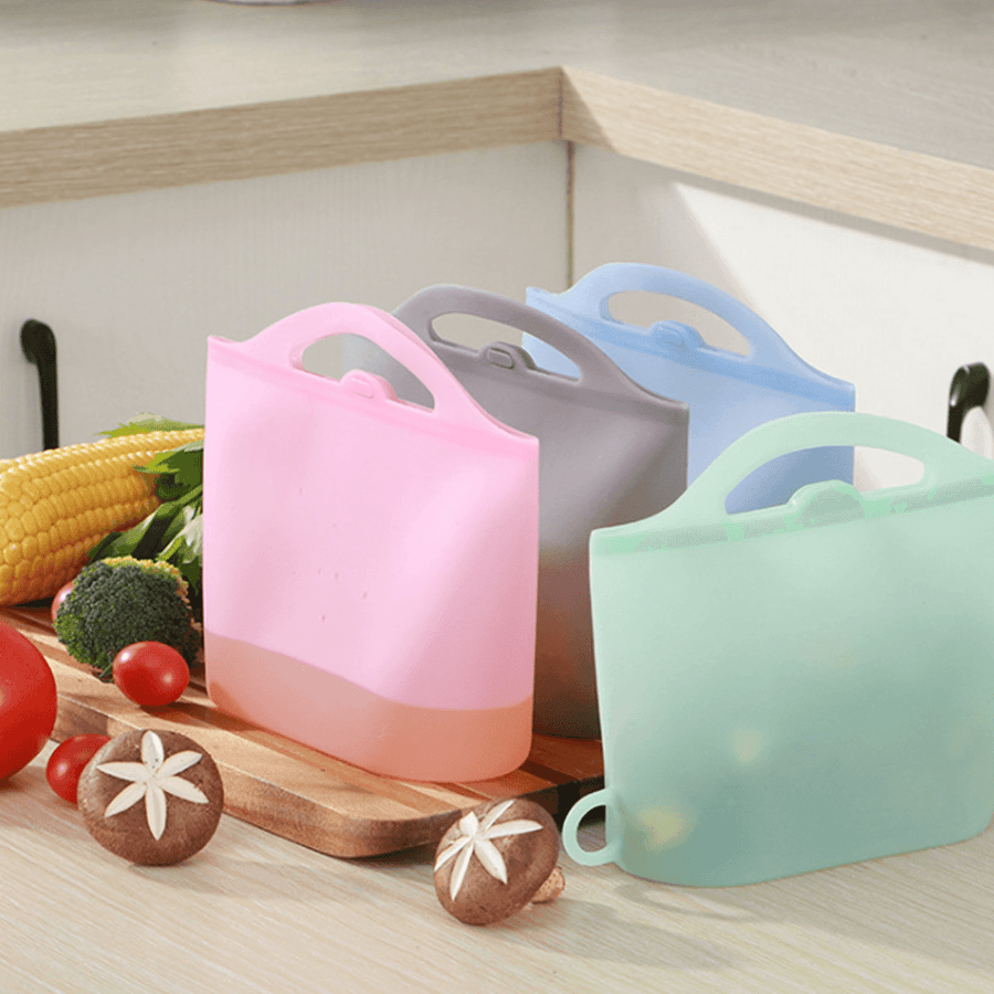 Reusable Silicone Vacuum Food Fresh Bags Food Storage Containers Refrigerator Bag Kitchen Colored Fresh Food Bag - MRSLM