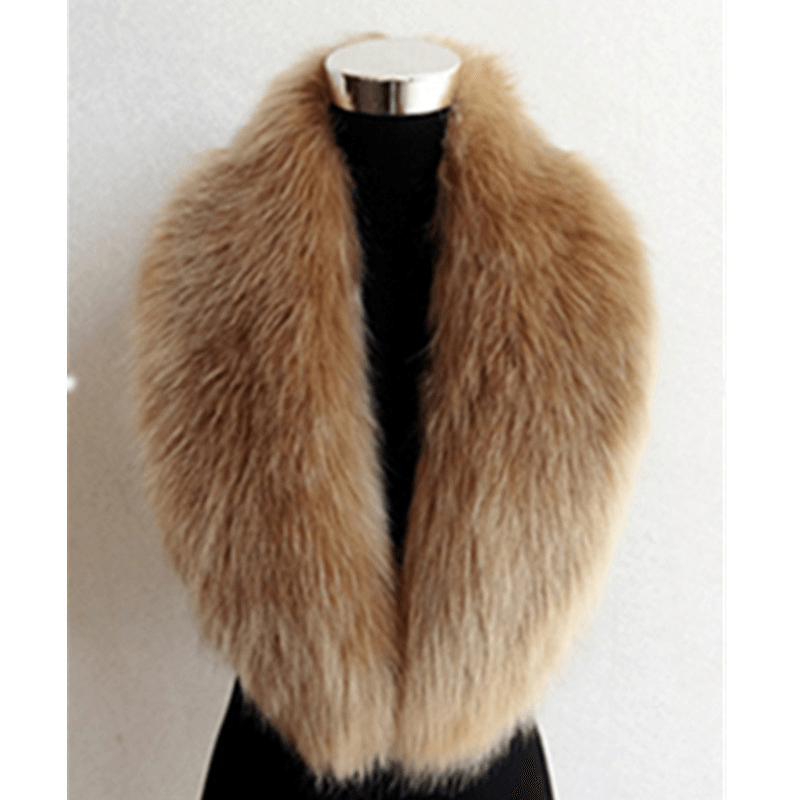 Faux Fox Fur Ladies Shawl Big Fur Collar Scarf - MRSLM