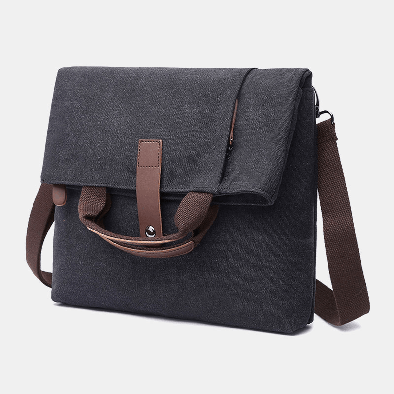 Men Canvas Anti-Theft Water-Resistant Vintage Messenger Bag Shoulder Bag Crossbody Bag Handbag - MRSLM