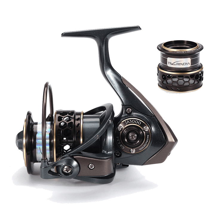 ZANLURE 9+1BB 5.2:1 Fishing Reel Metal 3000 Spinning Fishing Wheel with Spare Spool - MRSLM