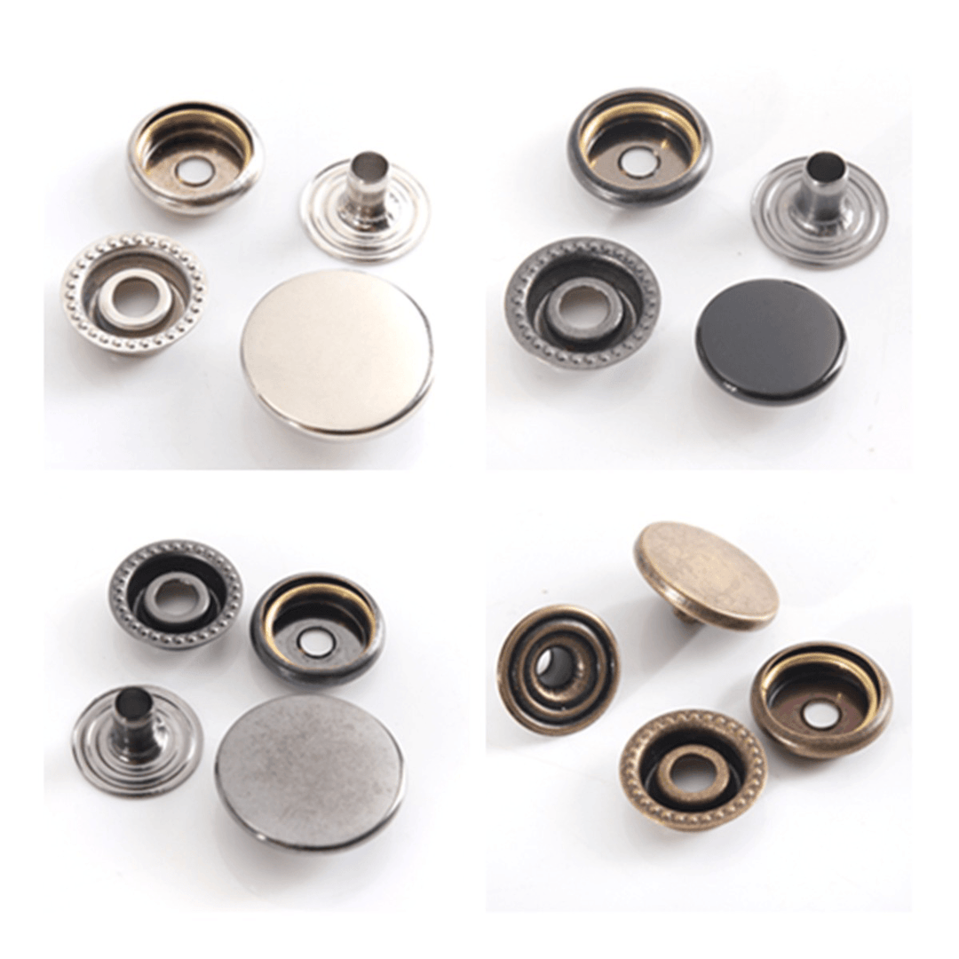 15/17Mm Brass Bronze Snap Fastener Popper Press Stud Rivet Sewing Leather Buttons Craft - MRSLM