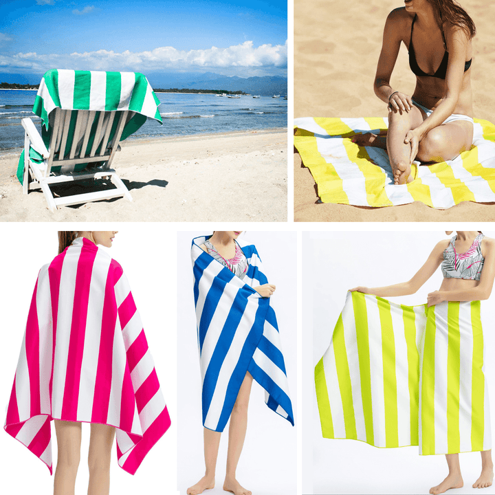 Microfibre Beach Towel Lightweight Camping Travel Quick Dry Absorbent Bath Towel - MRSLM