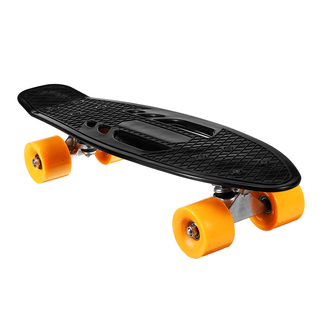 22Inch Unisex Children Adults Skateboards Hollow Design Skate Board Deck Strong Pulley Wheel High Elastic Shock Absorption PU Longboard - MRSLM