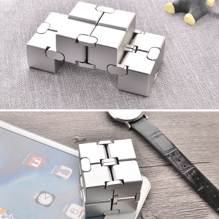 Mini Infinity Funny Magic Cube Aluminum Alloy Anxiety Stress Relief Blocks Toy for Kids Adult - MRSLM