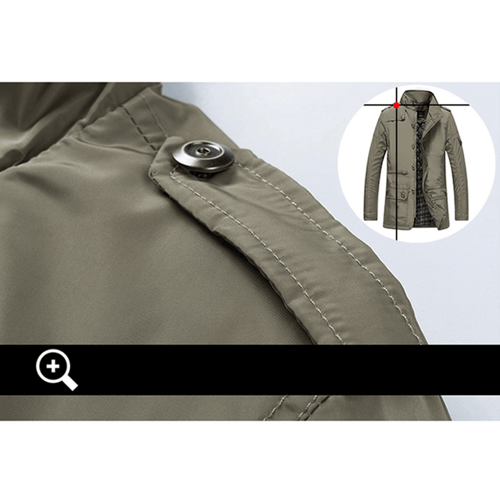 Mens Water Repellent Windproof Stand Collar Thick Padded Ja - MRSLM