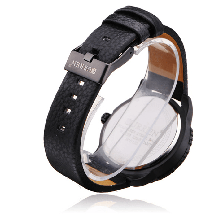 CURREN 8125 Stylish Life Waterproof PU Leather Band Men Quartz Sport Wrist Watch - MRSLM