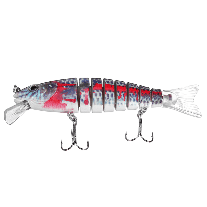 ZANLURE 15.5Cm Fishing Lure 8-Segement Pike Lure with Mouth Swim Bait Fishing Bait - MRSLM