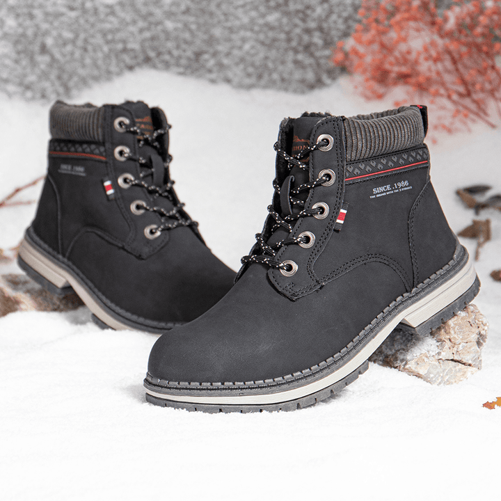 Women Outdoor Warm Lining Lace up Winter Snow Short Boots - MRSLM