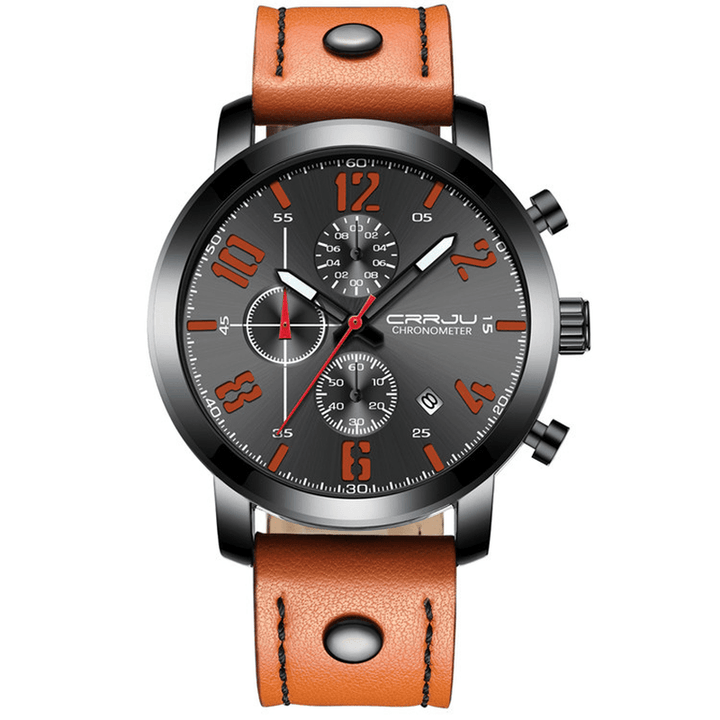 CRRJU 2215 Chronograph Casual Style Men Wrist Watch Luminous Display Quartz Watch - MRSLM