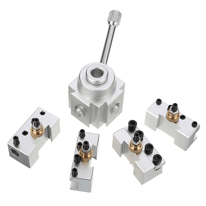 Machifit Upgraded Silver Quick Change Post Holder Set Boring Bar Turning Tool Holder for CNC Mini Lathe - MRSLM