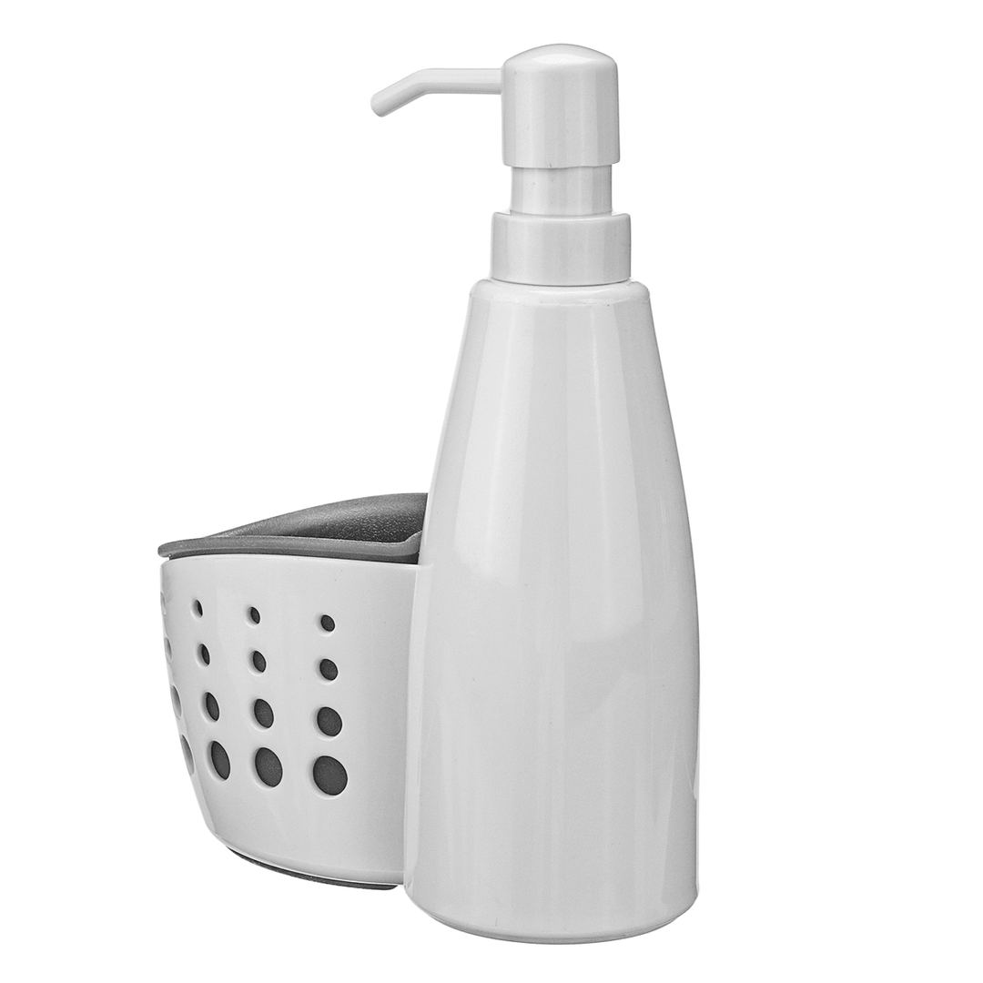 400Ml Soap Dispenser Storage Box Tabletop Liquid Detergent Sponge Container - MRSLM