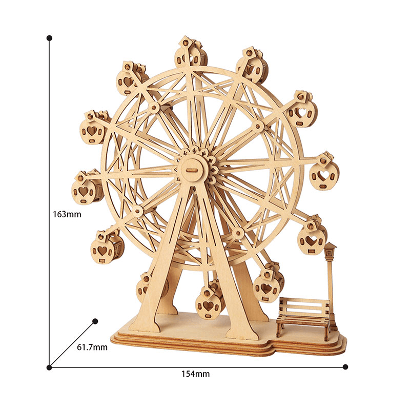 Three-Dimensional Children'S Ferris Wheel Wooden Assembly Toy DIY Assembly Model - MRSLM