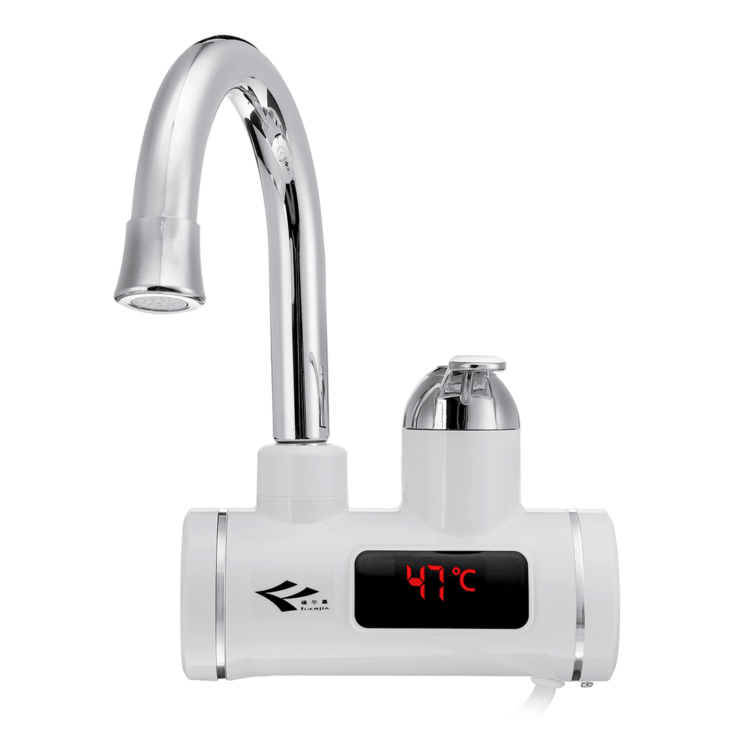 3000W Electric Heating Water Tap Temperature Display Hot Water Heater Faucet Home Bathroom - MRSLM