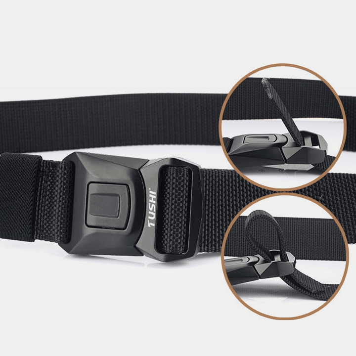 Men Nylon Quick Release Insert-Buckle 125Cm Breathable Quick-Drying Outdoor Safety Belt Training Tactics Belt - MRSLM