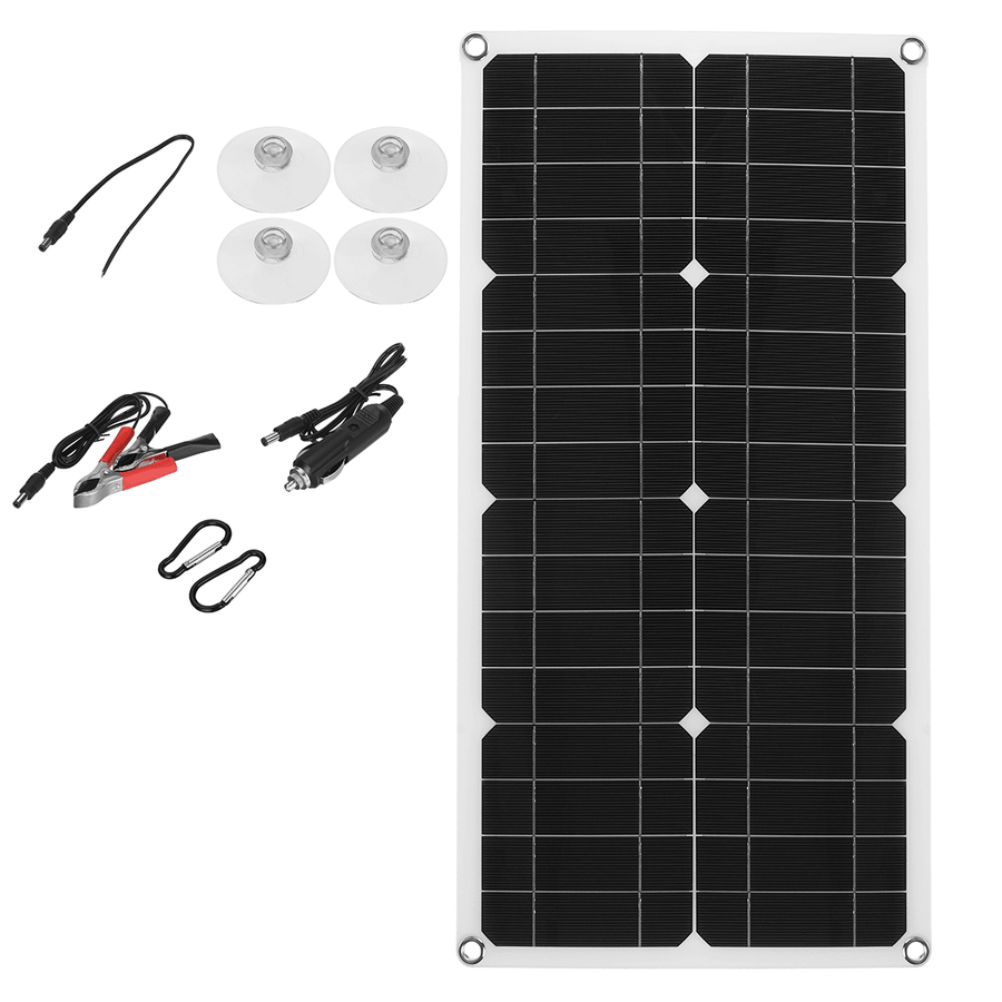 25W 18V Mono Solar Panel Single USB 12V/5V DC Monocrystalline Flexible Solar Charger for Car RV Boat Battery Charger Waterproof - MRSLM