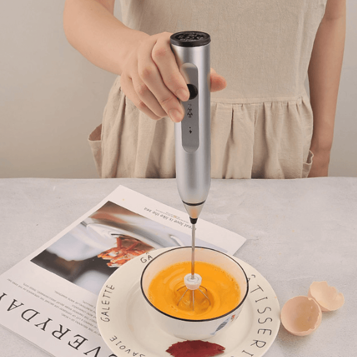 Milk Frother Electric Egg Beater USB Charging Mixer for Coffee Drink Portable - MRSLM