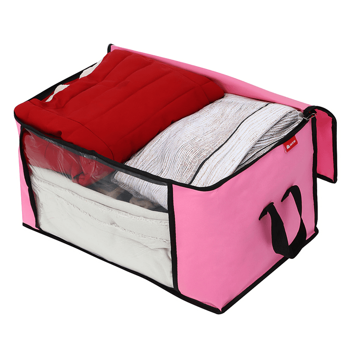 KING DO WAY 3/4 Pcs 90L Clothing Storage Bags Zipped Clothes Organizers Quilts Blankets Bedding Handbag - MRSLM