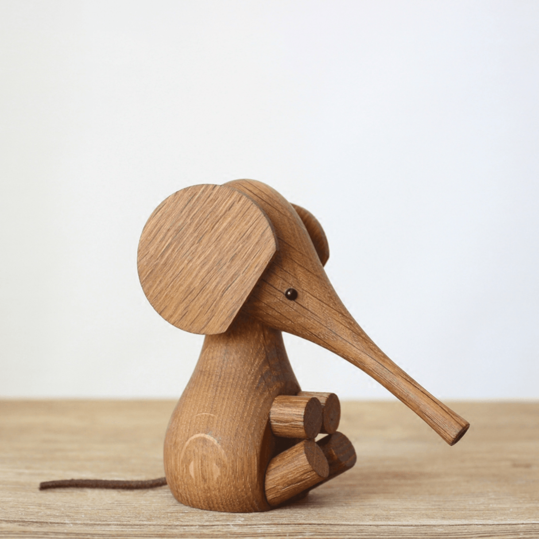 Adjustable Handicraft Elephant Wooden Animal Doll Smooth Surface Home Decorations Gift - MRSLM