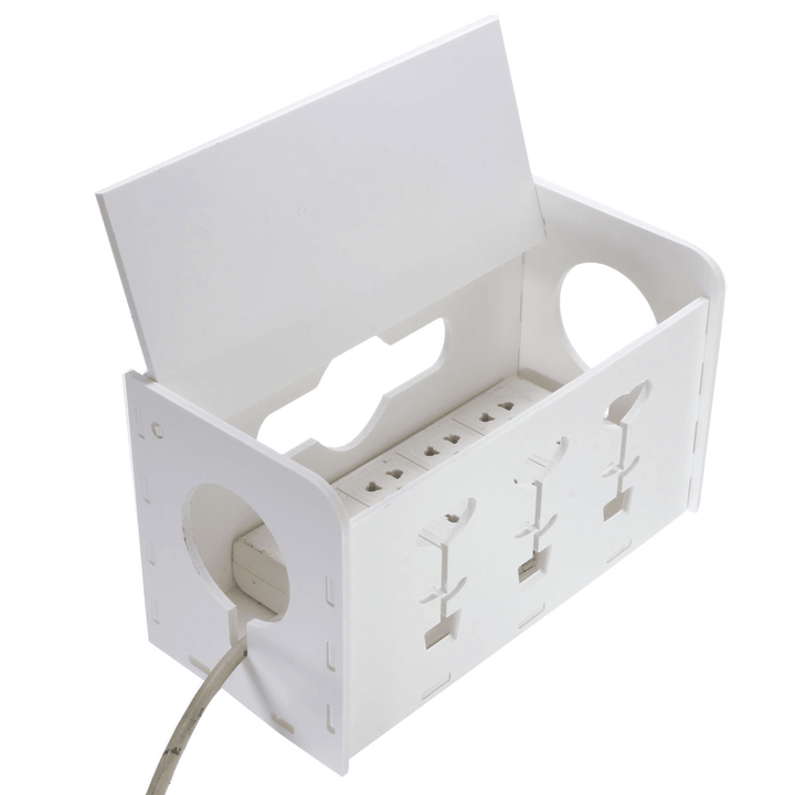 DIY PVC Power Plug Wire Cable Storage Box Cord Socket Safety Tidy Organizer Desk - MRSLM