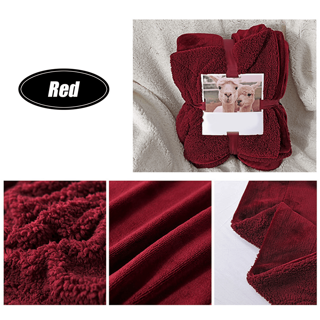 Polar Flannel Warm Blanket Berber Fleece Large Thicken Blanket for Sofa Bed Lounge - MRSLM